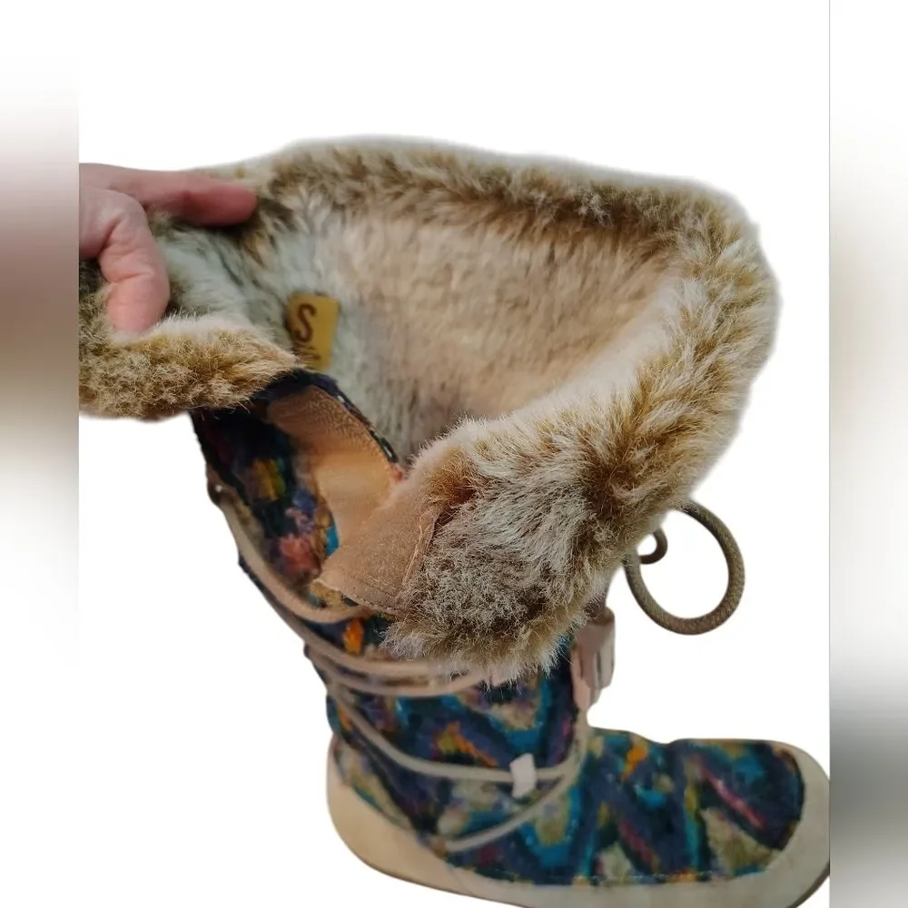 Sam Elderman Fur Lined Suede Boho Boots
